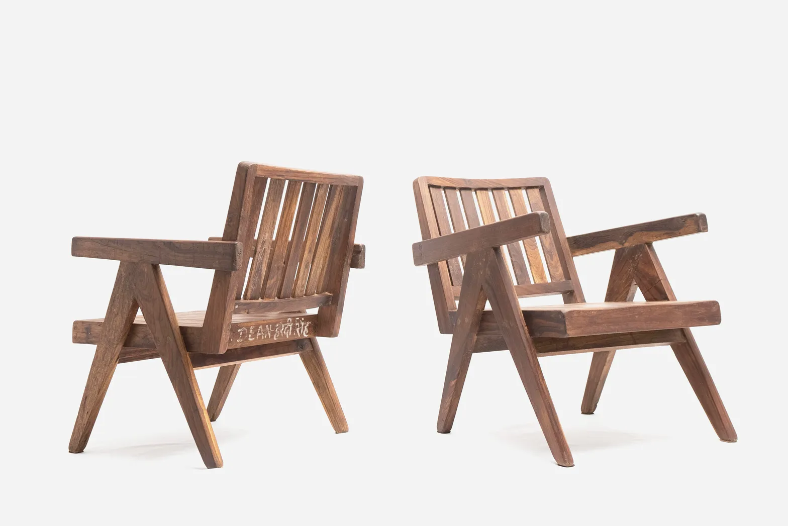 Pierre Jeanneret Slatted Easy Chair c1960